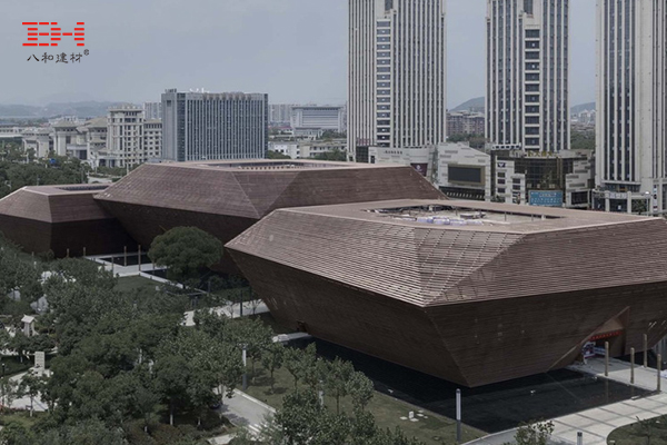 戶外幕墻鋁方通格柵裝飾上饒博物館、城建檔案館、城市規(guī)劃展示館